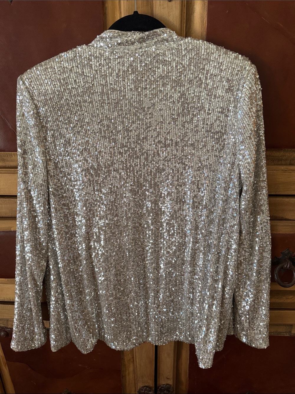 Eliza J Silver Sequin Draped Open Cardigan - Picture 6 of 7